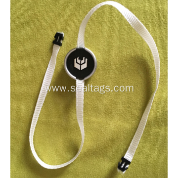 Plastic head tag with ribbon cord